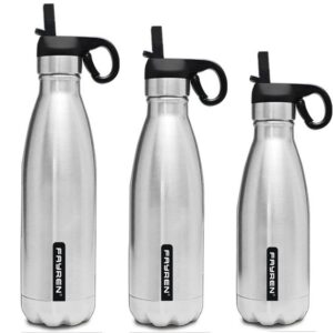 Easy Carry Double Wall Stainless Steel Bottles With Straw