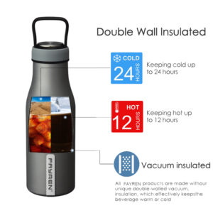 Portable Leak-Proof Stainless Steel Sports Water Bottle with Handle for Travel