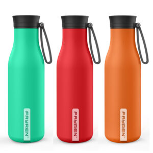 Eco friendly double wall stainless steel water bottle with middle mouth