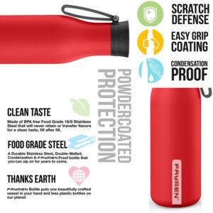 Eco friendly double wall stainless steel water bottle with middle mouth