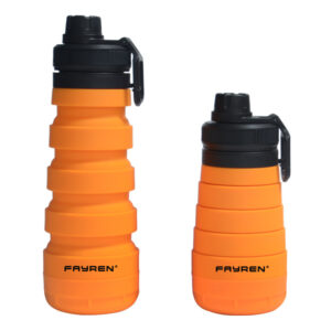 Personalised Silicone Collapsible Water Bottle for School Travel Sports Camping