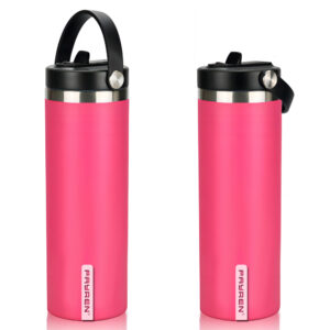 New Design Straw with Flip Straw with handle Lid Double Wall Stainless Steel Thermos Vacuum Flask