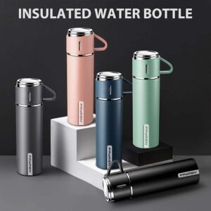 Luxury Hot and Cold Double Wall Stainless Steel Insulated Water Bottle Leak Proof Bpa Free Reusable Vacuum Thermos with Cup