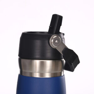 Double Wall Insulated Thermos Wide Mouth Vacuum Flask Stainless Steel Water Bottle with Straw Lid and handle