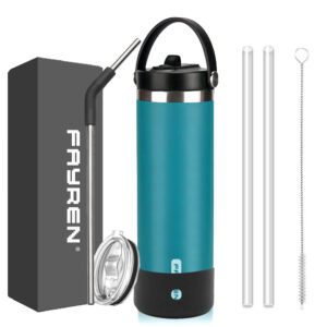 New Design Straw with Flip Straw with handle Lid Double Wall Stainless Steel Thermos Vacuum Flask