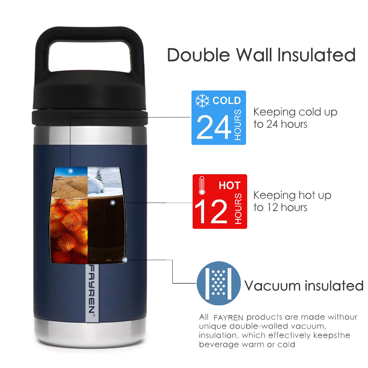 Insulated water bottle with Chug Cap