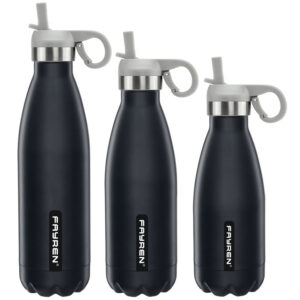 Eco-Friendly Double Wall Drinking Water Bottle With Straw