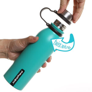 Sport Stainless Steel Bike Water Bottle With Rubble Handle